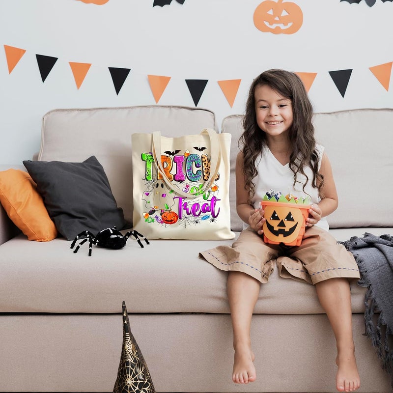 BABORI Halloween Candy Bags for Trick or Treating - 13" Reusable Canvas Bags - Image 3